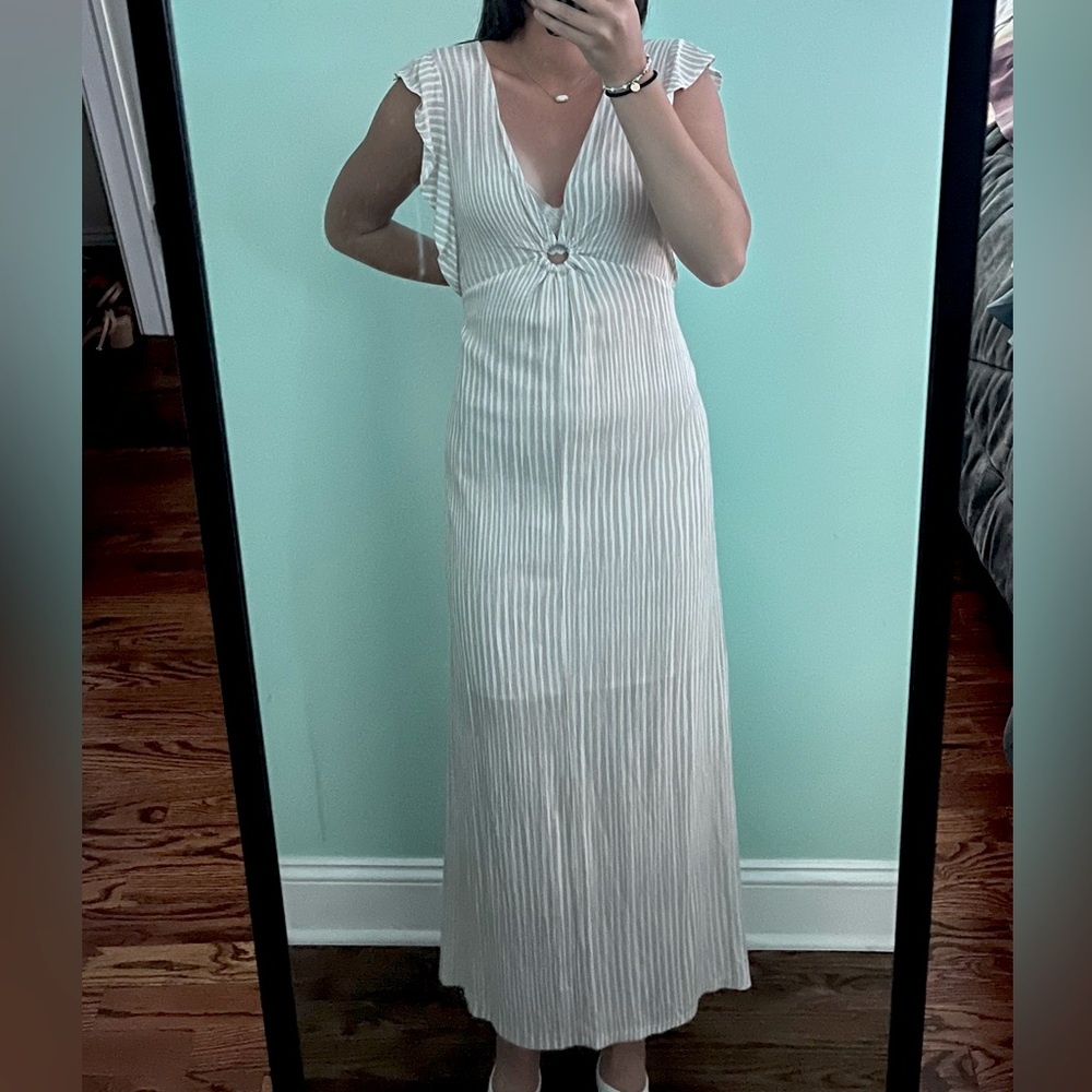 Sunshine Daydream boutique Striped O-ring maxi dress